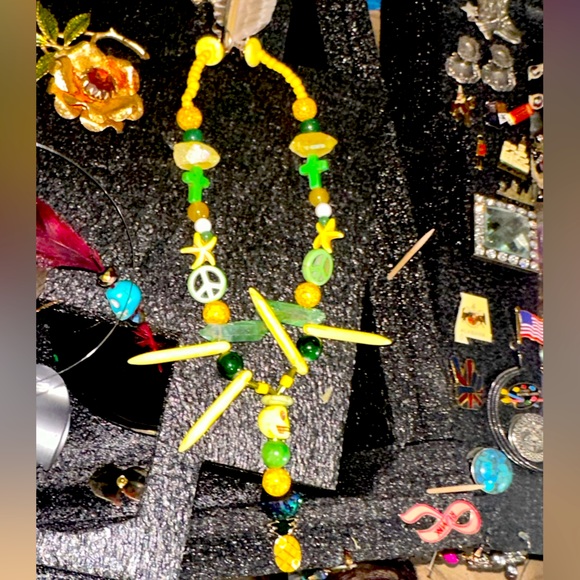 Women’s handmade jewelry one of a kind iSellAbstract leather, crystals - Picture 1 of 8